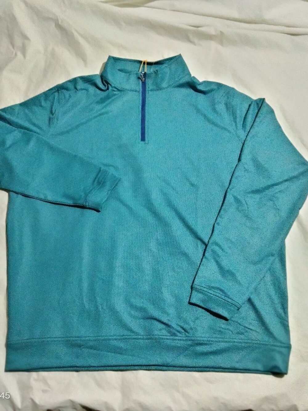 Peter Millar Crown Sport Perth Men's XL Teal Birdseye 1/4 Zip Pullover MF25EK40C